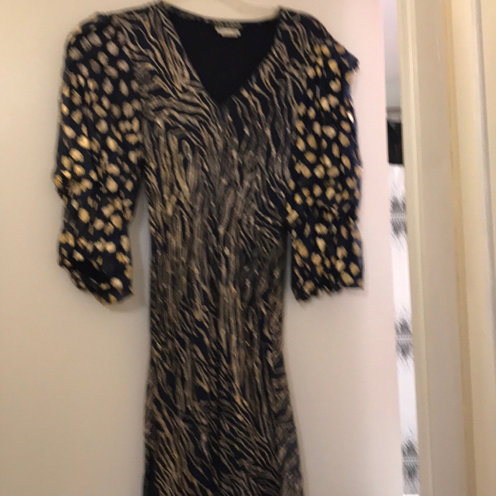 Navy Silk vintage Judy Hornby gown.